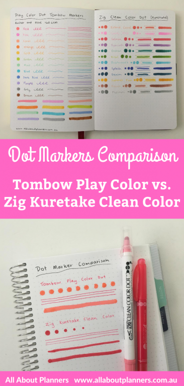 dot markers comparison tombow play color dot versus zig kuretake clean color dot marker best color coding supplies for planners