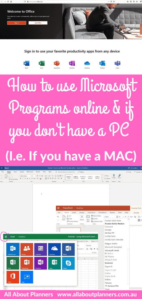 How to use Microsoft Programs online and if you don’t have a PC (i.e ...