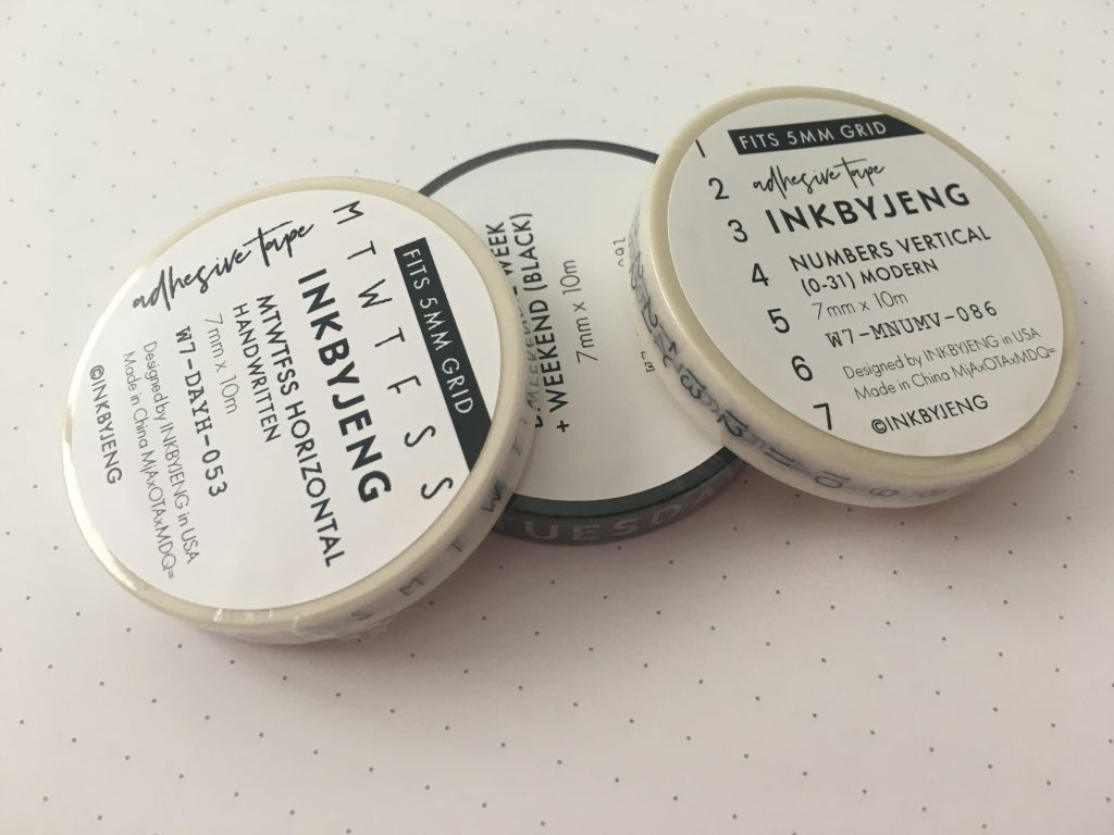 ink by jeng washi tape functional review days of the week monday start sunday habit tracker checkboxes sized to fit 5mm grid bullet journal favorite brands suppliers