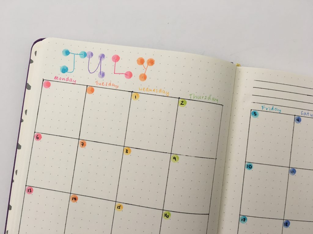 tombow play color k dot markers monthly calendar rainbow colorful spread