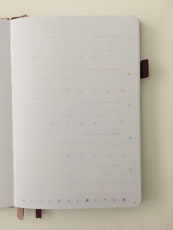 tombow play dot marker ghosting bleed through in the clever fox dot grid notebook review