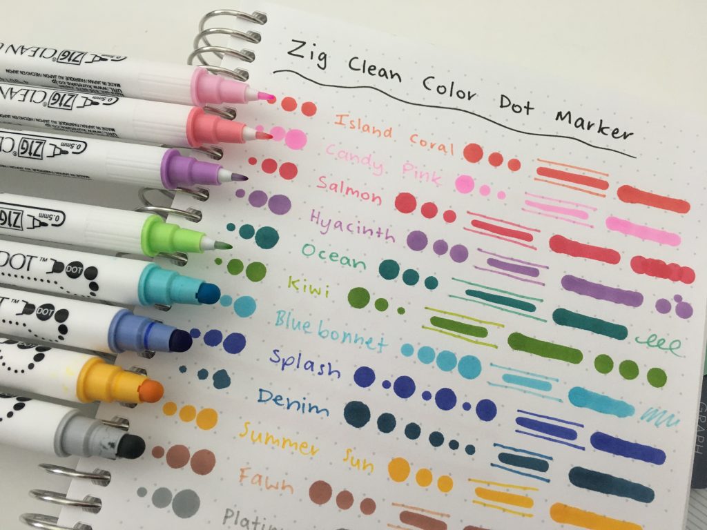 zig kuretake clean color dot marker review rainbow comparison with tombow play color k which is better ghosting bleed through colors