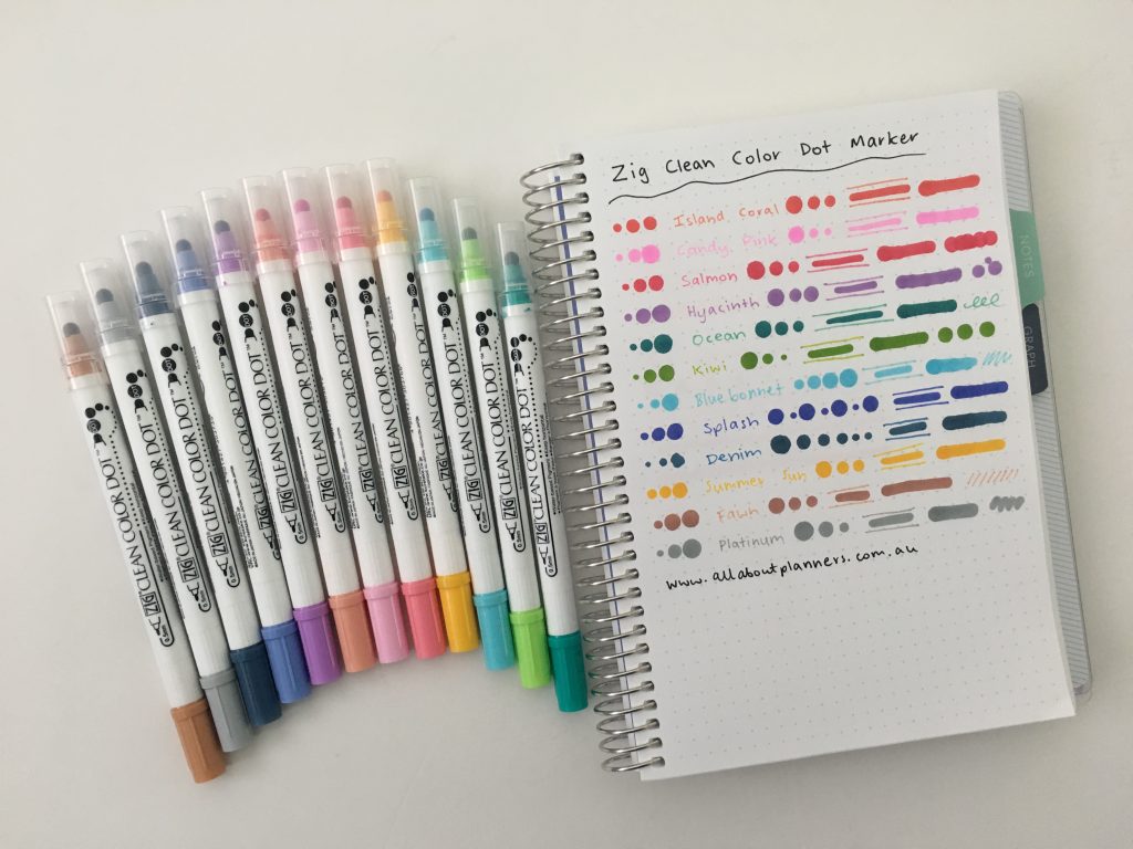 zig kuretake dot marker review and comparison with the tombow play color k rainbow colors dual tip fine tip favorite planning supplies
