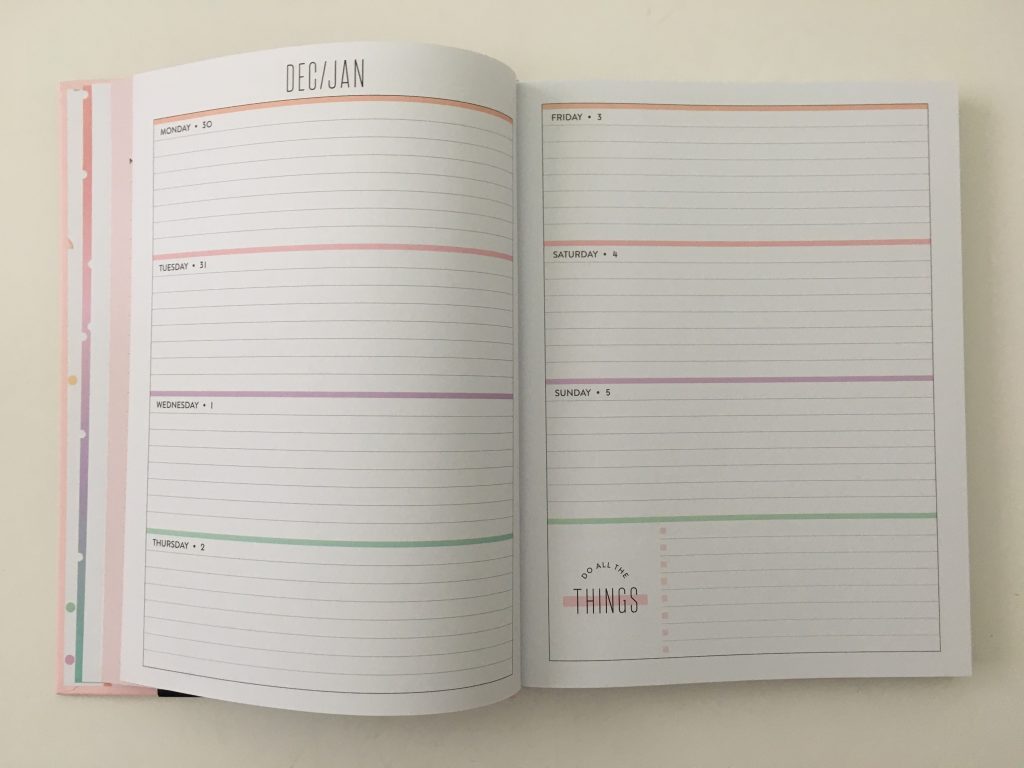 Happy Planner book bound weekly review horizontal pastel colorful lay flat classic size hardcover monday start video flipthrough_09