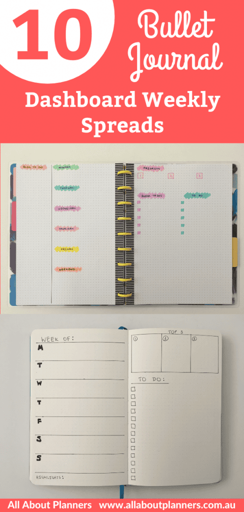 10 Quick Bullet Journal Dashboard Weekly Layouts – All About Planners