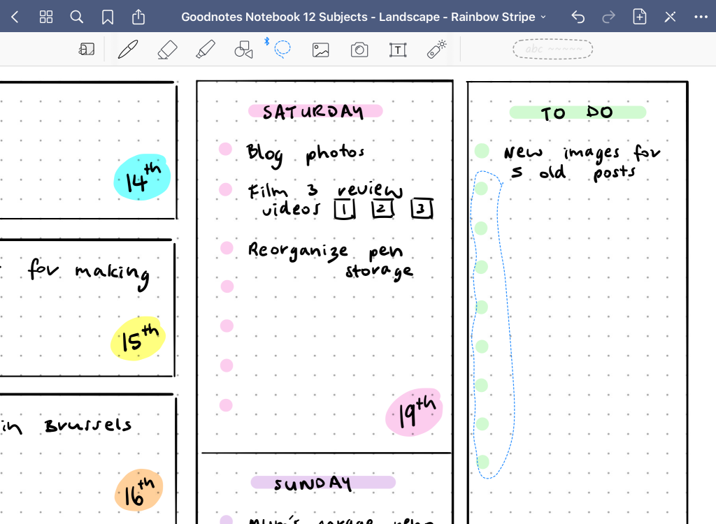 digital bullet journaling pros and cons goodnotes digital bujo tips how to setup a weekly spread tutorial