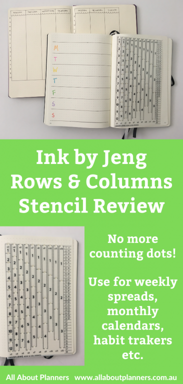 ink by jeng row and columns stencil review handy bullet journaling tools useful tips all about planners bujo newbie supplies