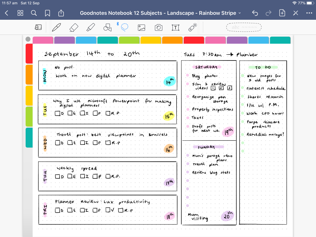 Digital Bullet Journal Template from allaboutplanners.com.au