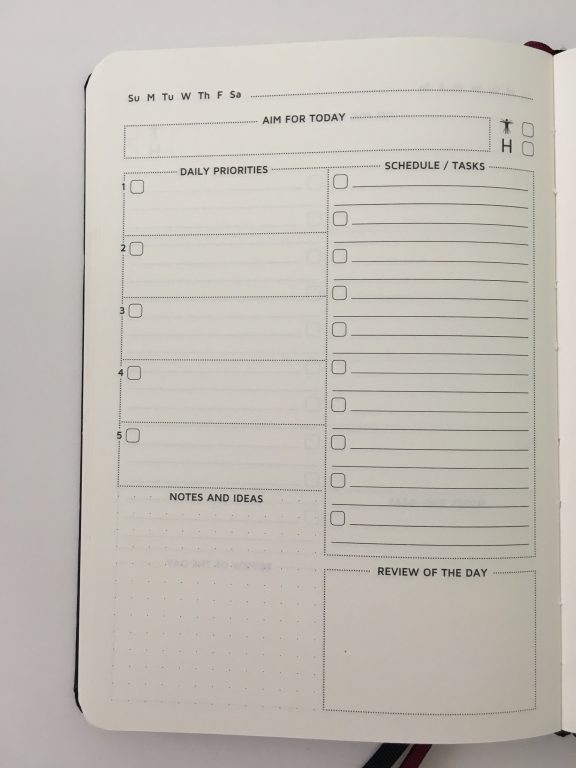 Cossac planner review weekly daily day to a page planner undated sunday week start goals minimalist review_15