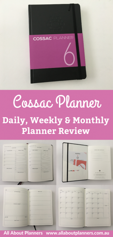 cossac planner review daily weekly monthly minimalist day to a page faily undated sunday start functional weekly goals video flipthrough