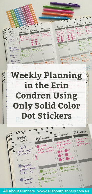 erin condren weekly spread hardbound color coded dot stickers bloom all about planners simple quick easy minimalist vertical unlined