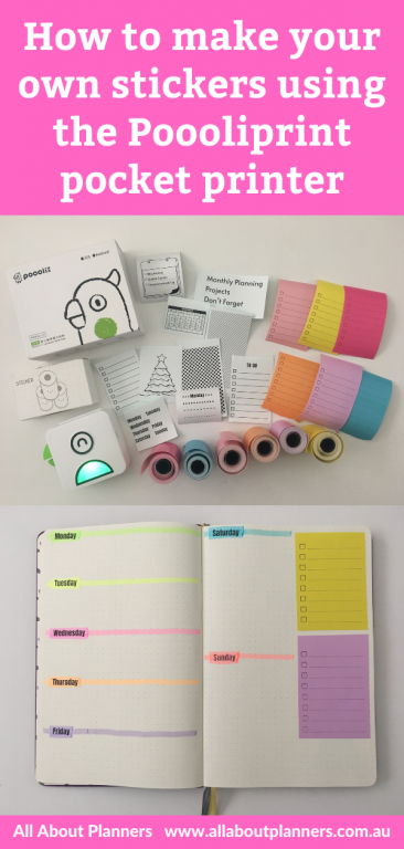 poooliprint pocket printer review video tutorial pros and cons should you buy one colored stickers black and white print your own photos bullet journal tools