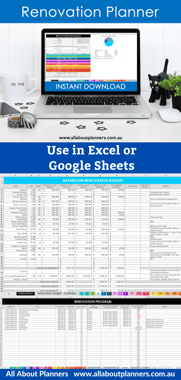 How I use Excel to Organize a Home Renovation (budget, spending ...