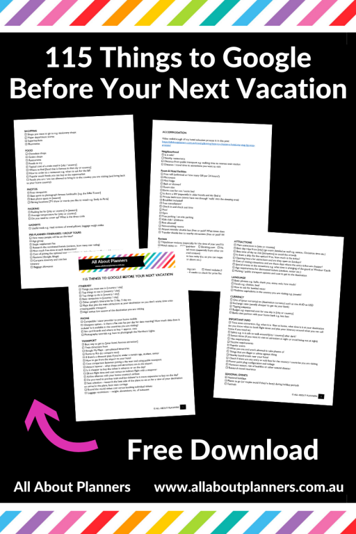 travel checklist things to google before your next vacation research planner itinerary accomodation organized how to plan an international holiday tips printable