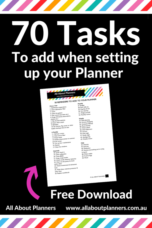 70 tasks to add when setting up your planner tips free printable useful download planner nebwie bullet journal all about planners