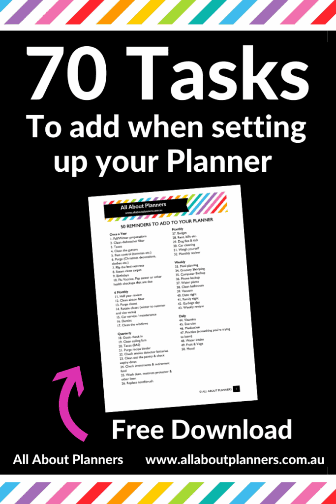 Setting up a new planner: 70 Tasks to add – All About Planners