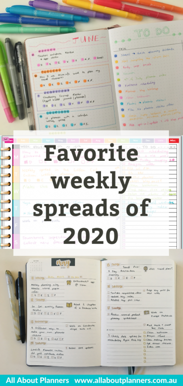 favorite weekly spreads of 2020 bullet journal planner reviews inspiration layout ideas all about planners tips horizontal vertical dashboard weekly layout
