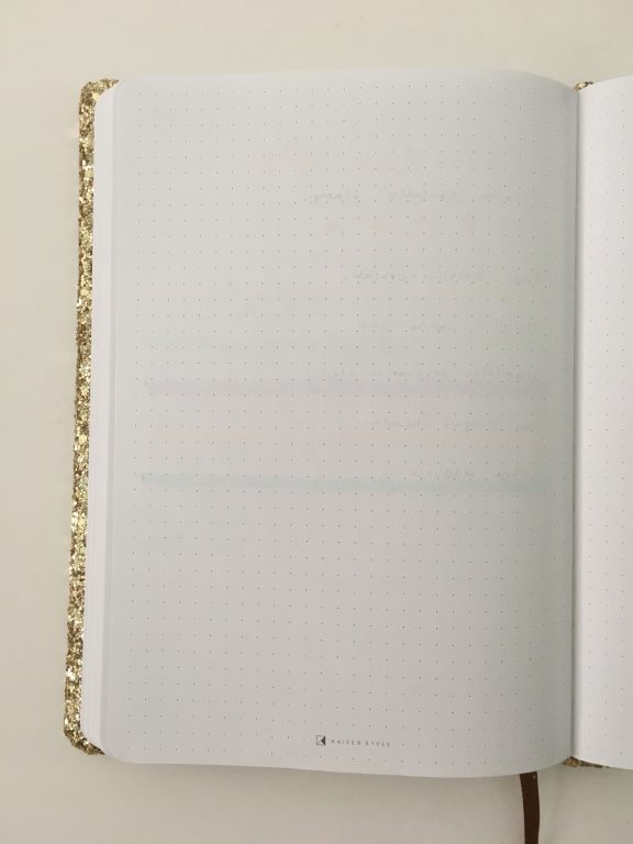 Kaisercraft glitter cover dot grid notebook bright white paper 5mm spacing australian bujo notebook pros and cons video review_07