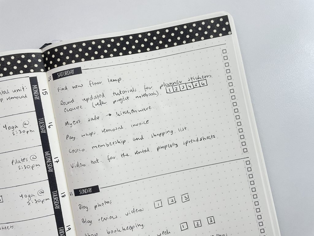 minimalist bullet journal sunshine sticker co washi tape black and white theme