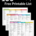150 Dinner Recipe Ideas (Printable Quick Reference List) + Cooking Staples List
