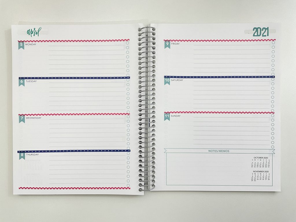 SHP planners weekly spread thin washi tape paper studio how to use an expired planner