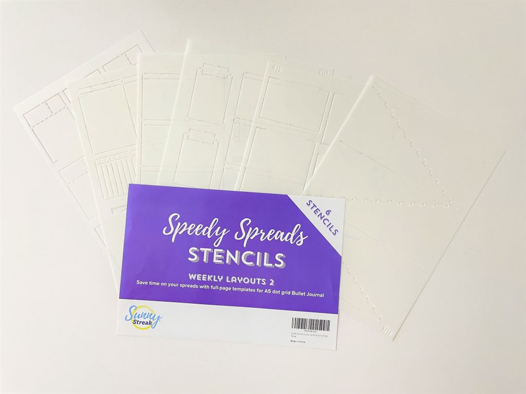 Sunny streak speedy spreads stencil daily weekly monthly calendar planning layout horizontal boxes simple quick easy amazon bujo supplies