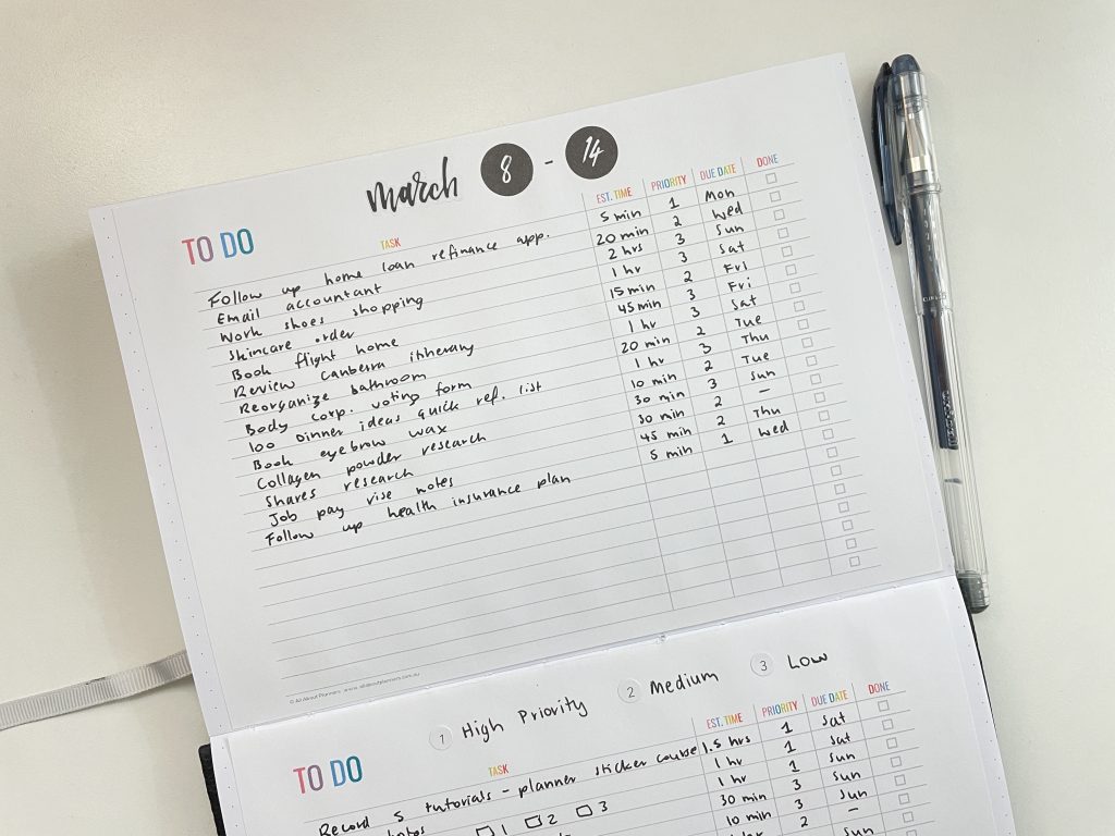 how to resize a printable to fit a bullet journal simple to do list weekly spread organized priority list focused
