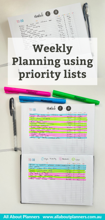 weekly planning work and personal priority task lists simple quick how to resize a printable for your bullet journal highlighters organized checklist