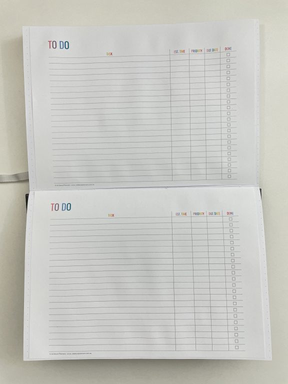 weekly spread without daily section to do list priority due estimated time checklist minimalist how to resize printable for your bujo hacks