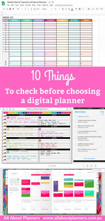 10 things to check before choosing a digital planner pros and cons goodnotes noteshelf noteability artful agenda