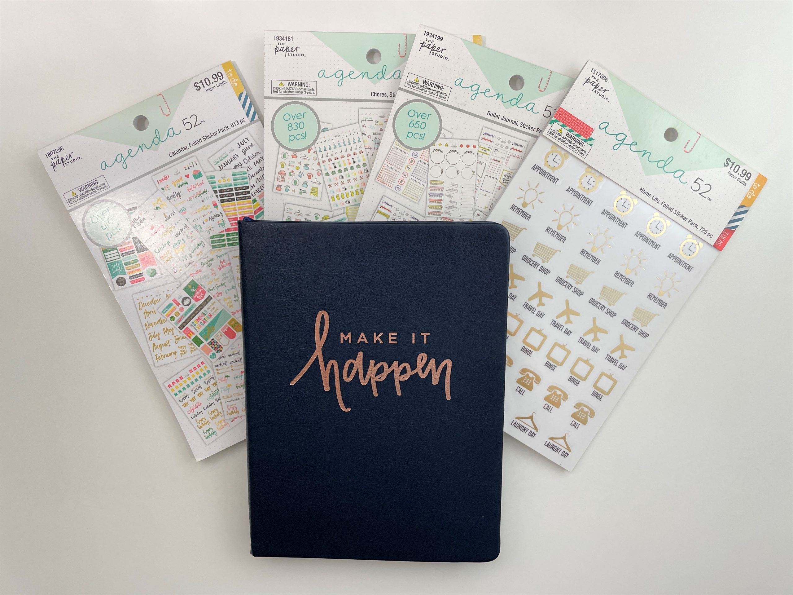 The paper studio agenda 52 dot grid notebook for bullet journaling review sticker books