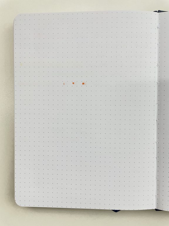 paper studio agenda 52 bullet journal notebook review 5mm dot grid bright white pages hobby lobby highlighters dot markers test ghosting paper quality