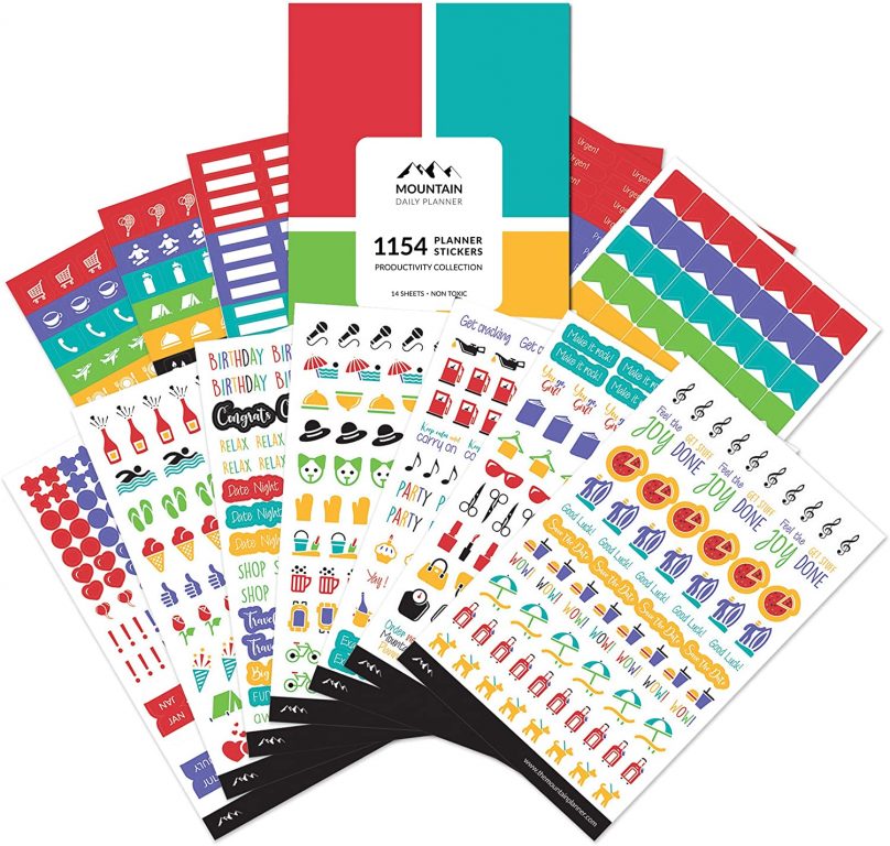 mountain daily planner stickers amazon functional bullet journal brands rainbow