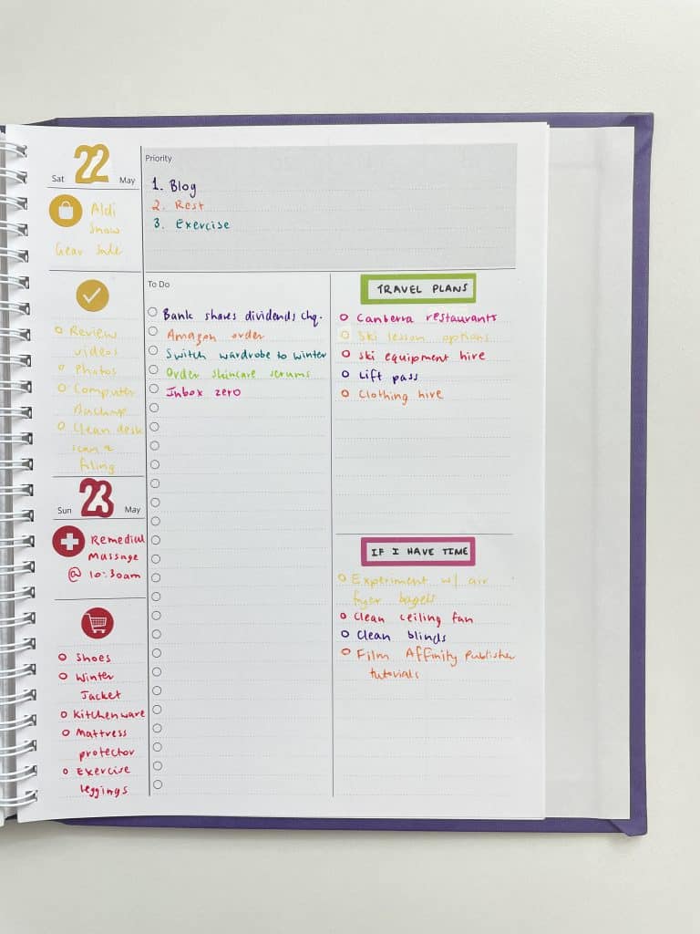 Weekly spread in my custom vertical Agendio planner (with spans) – All ...