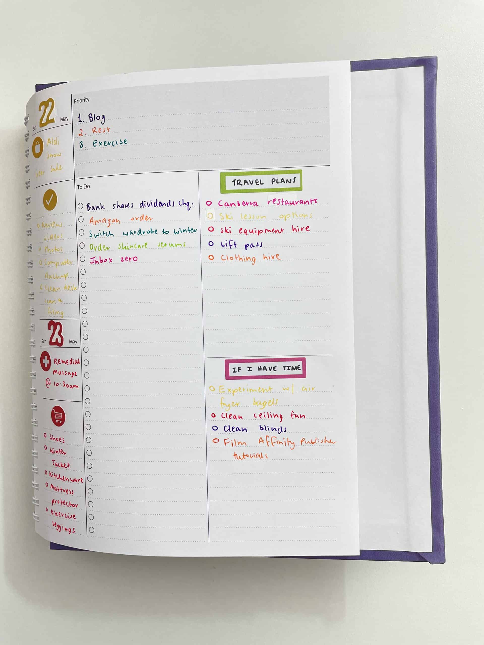 Weekly spread in my custom vertical Agendio planner (with spans) – All ...