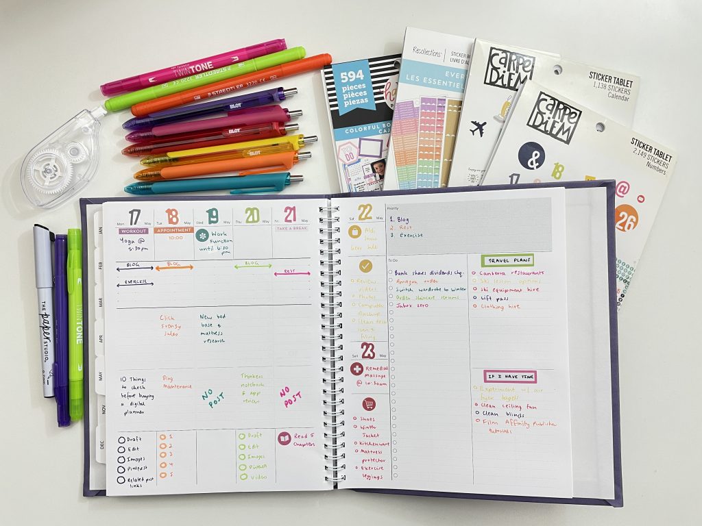 agendio vertical weekly spread custom planner checklist lined large list combined weekends all about planners review
