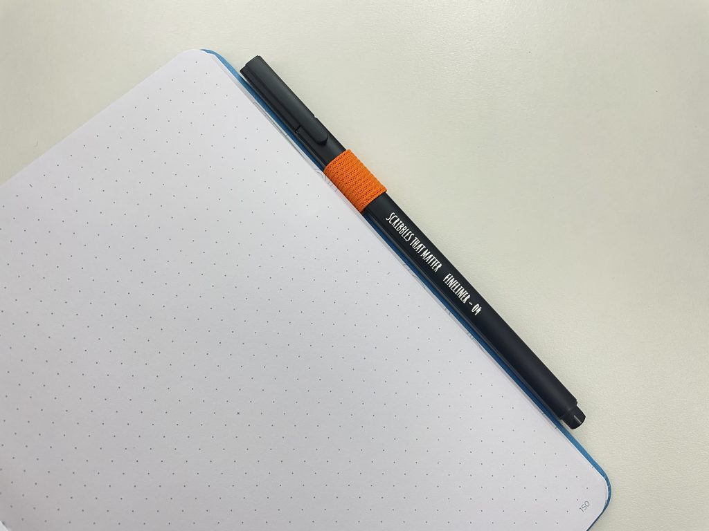 scribbles that matter bullet journal notebook review pro version 160 gsm paper pocket folder pen loop bright white pen test pen loop