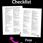 Digital Declutter Checklist (Free printable) to organize your computer files, inbox, photos, backups and workspace