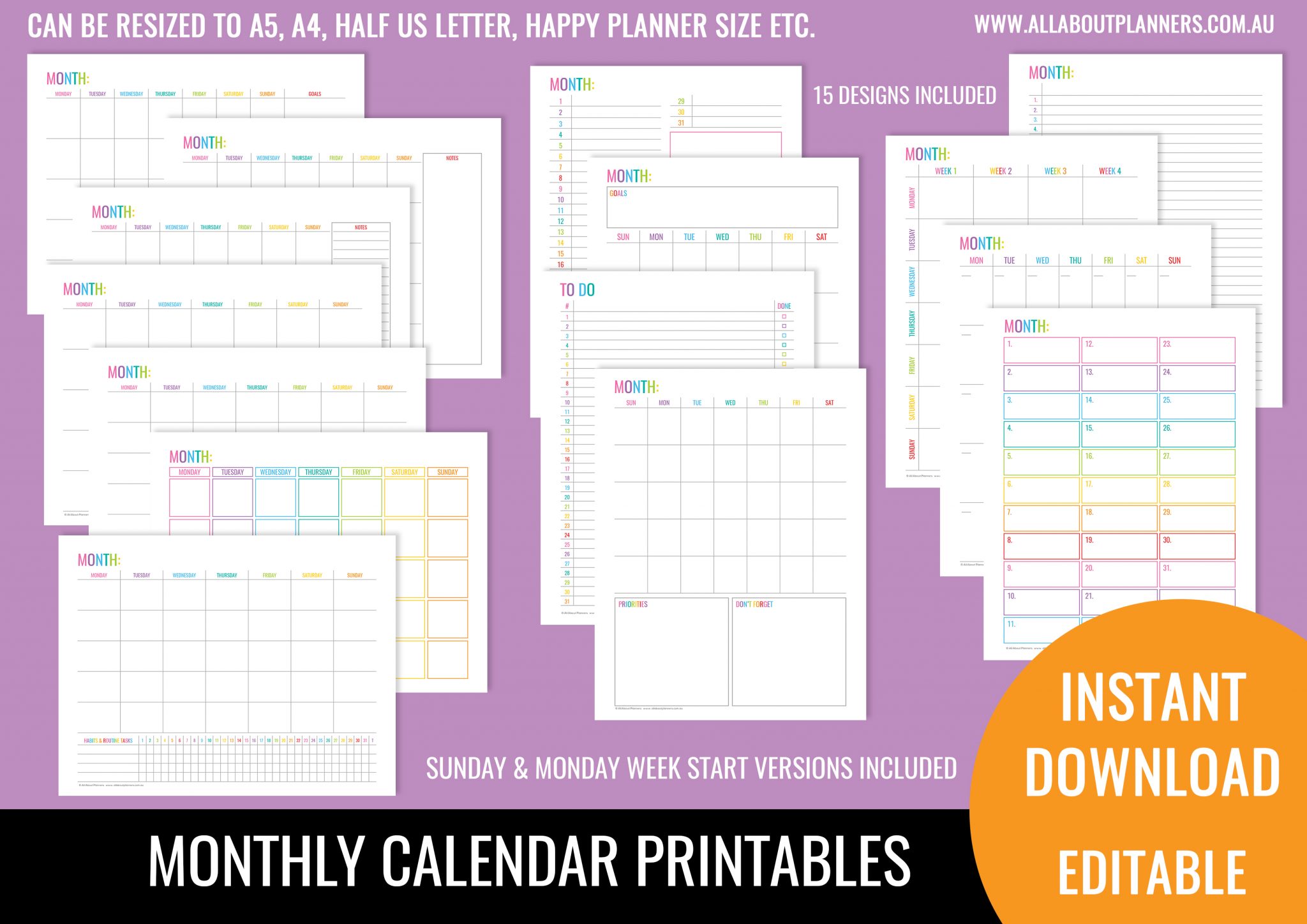 30 Things to track in the monthly spread of your planner – All About ...