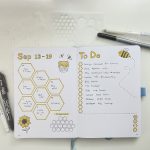Honey Bee themed weekly spread in the Esc Goods dotted notebook