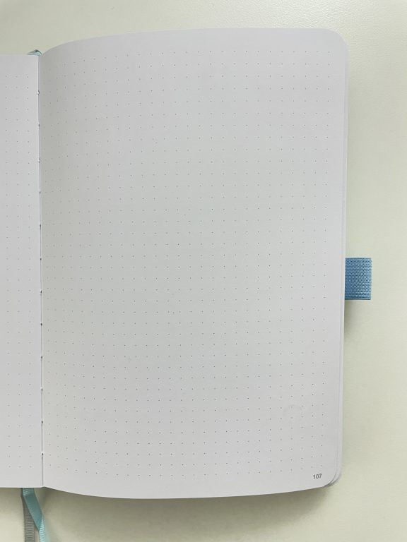 esc goods dot grid notebook weekly spread ghosting bleed through pen test paper quality