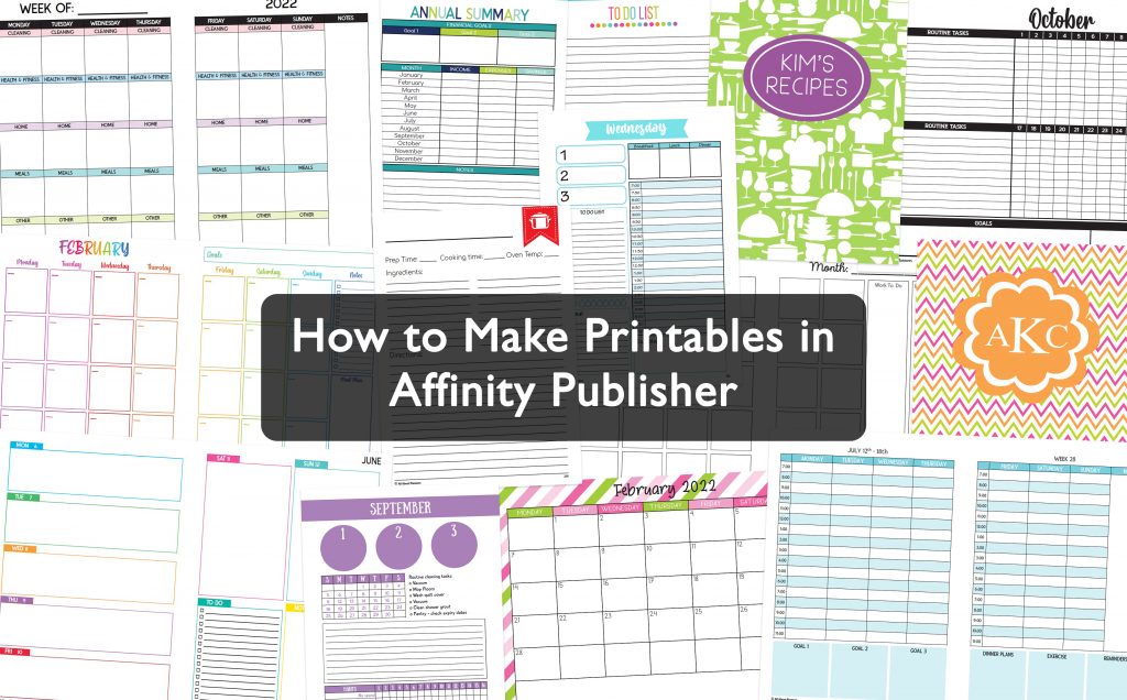 how to make printables in affinity publisher ecourse video tutorials daily weekly monthly checklist graph lined all about planners