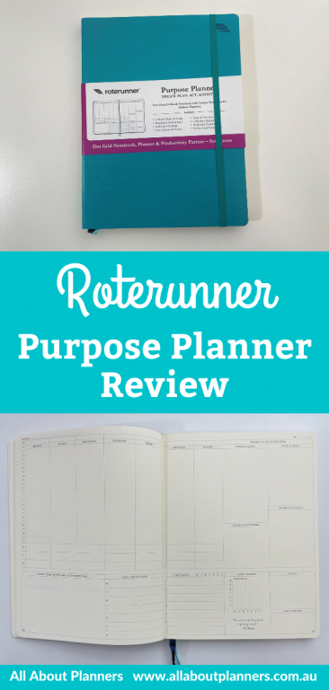 roterunner purpose planner review pros and cons video flipthrough hybrid planner and bullet journal dot grid vertical hourly goals