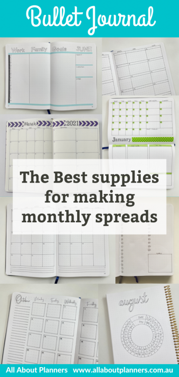 best supplies for making bullet journal monthly spreads calendar stickers washi tape row and column stencil tips inspiration ideas