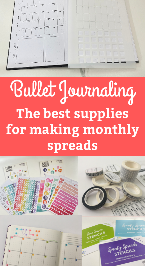 bullet journal supplies for monthly calendar spreads stencils dot marker washi tape stickers recommendation favorites bujo newbies tips ideas