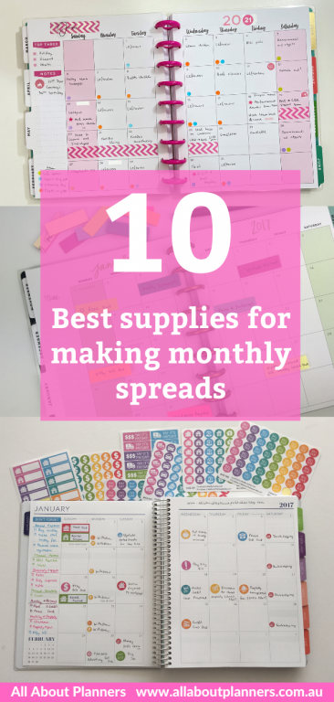 bullet journal supplies for monthly calendar spreads stencils dot marker washi tape stickers recommendation favorites bujo newbies tips ideas all about planners