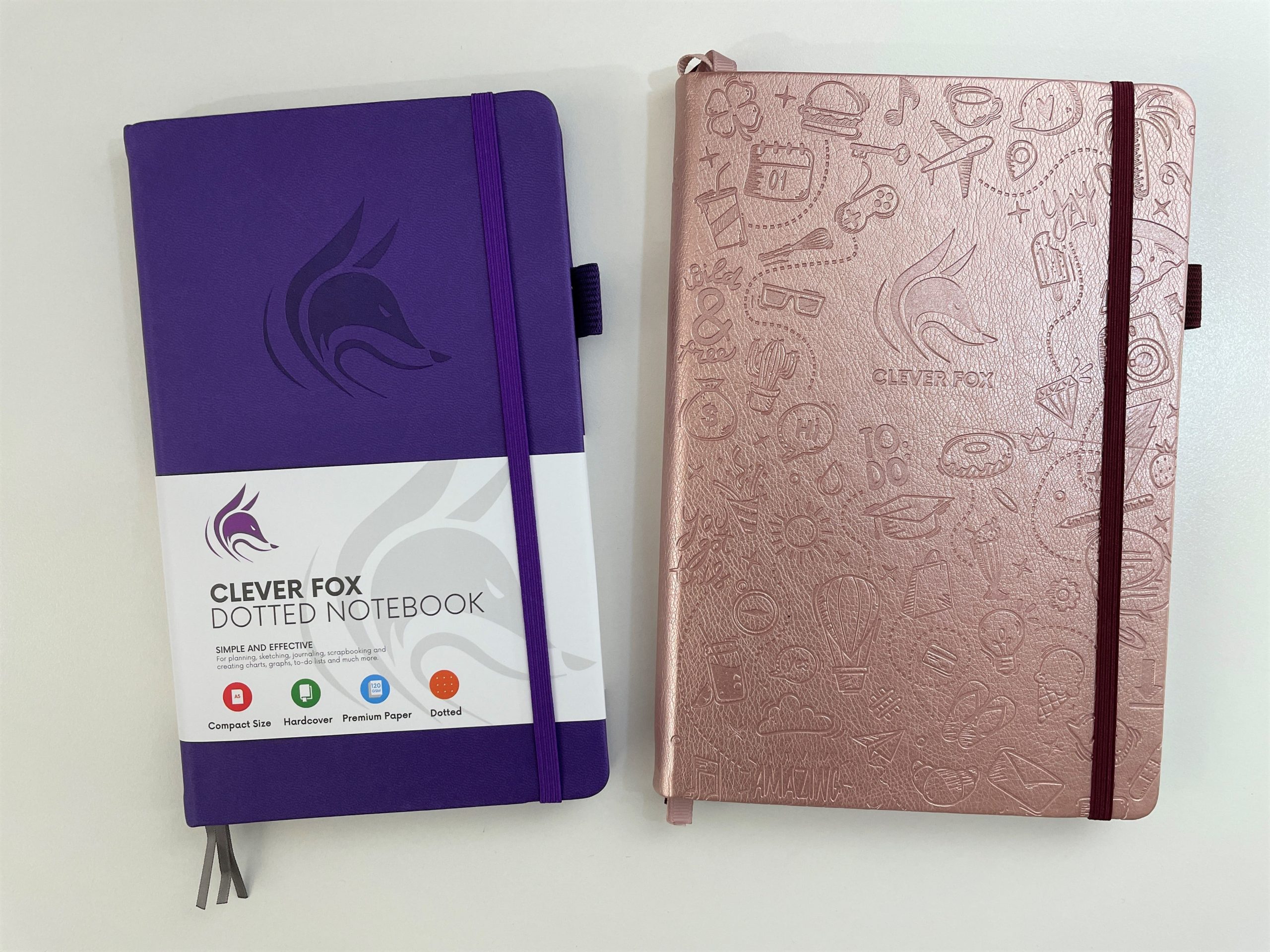 clever fox dotted notebook versus journal 2.0 version pros and cons video pen test paper quality numbered pages pocket folder page size ribbon bookmark-min