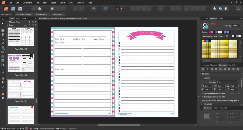 how to make planner printables in affinity pubisher cheaper alternative to adobe photoshop indesign quick easy simple tutorials all about planners