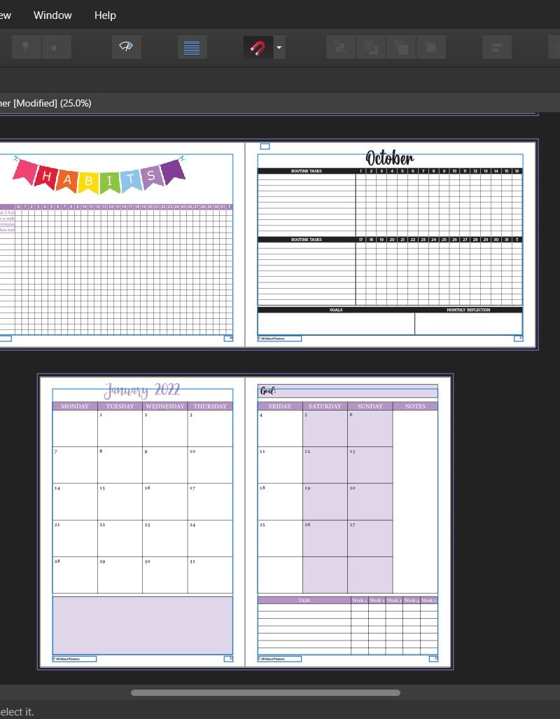 how to make printables in affinity publisher video tutorials monthly calendar landscape portrait page orientation all about planners