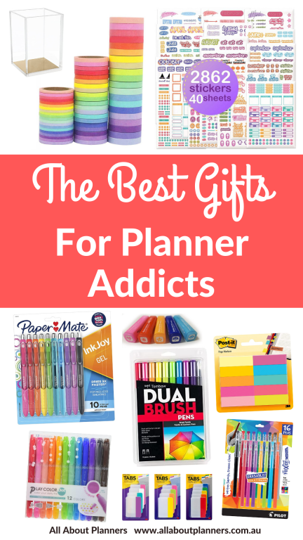 the best gifts for planner addicts amazon supplies 50 pens brush pens dot markers sticky notes highlighters washi tape planner stickers tabs stamps